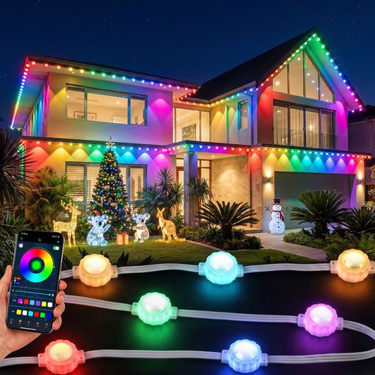 Jingle Jollys 15M Christmas Lights Permanent String Eaves Light 36 LED Decoration