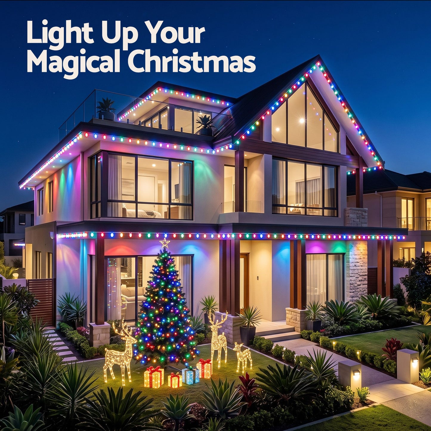 Jingle Jollys 15M Christmas Lights Permanent String Eaves Light 36 LED Decoration