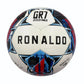 A black red and blue graffiti football made of PU