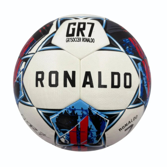 A black red and blue graffiti football made of PU