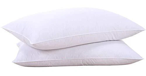 Puredown Goose Down & Feather Pillow Inserts for Sleeping - 100% Cotton Cover - Set of 2 - White King Size