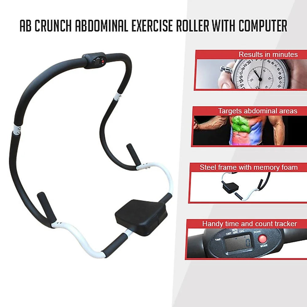 Ab Crunch Abdominal Exercise Roller with Computer - Fitness