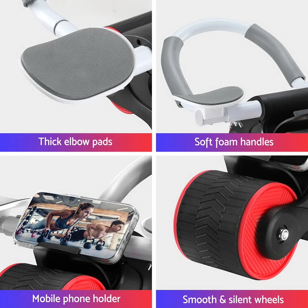 Ab Roller Automatic Rebound Abdominal Wheel with Knee Pad