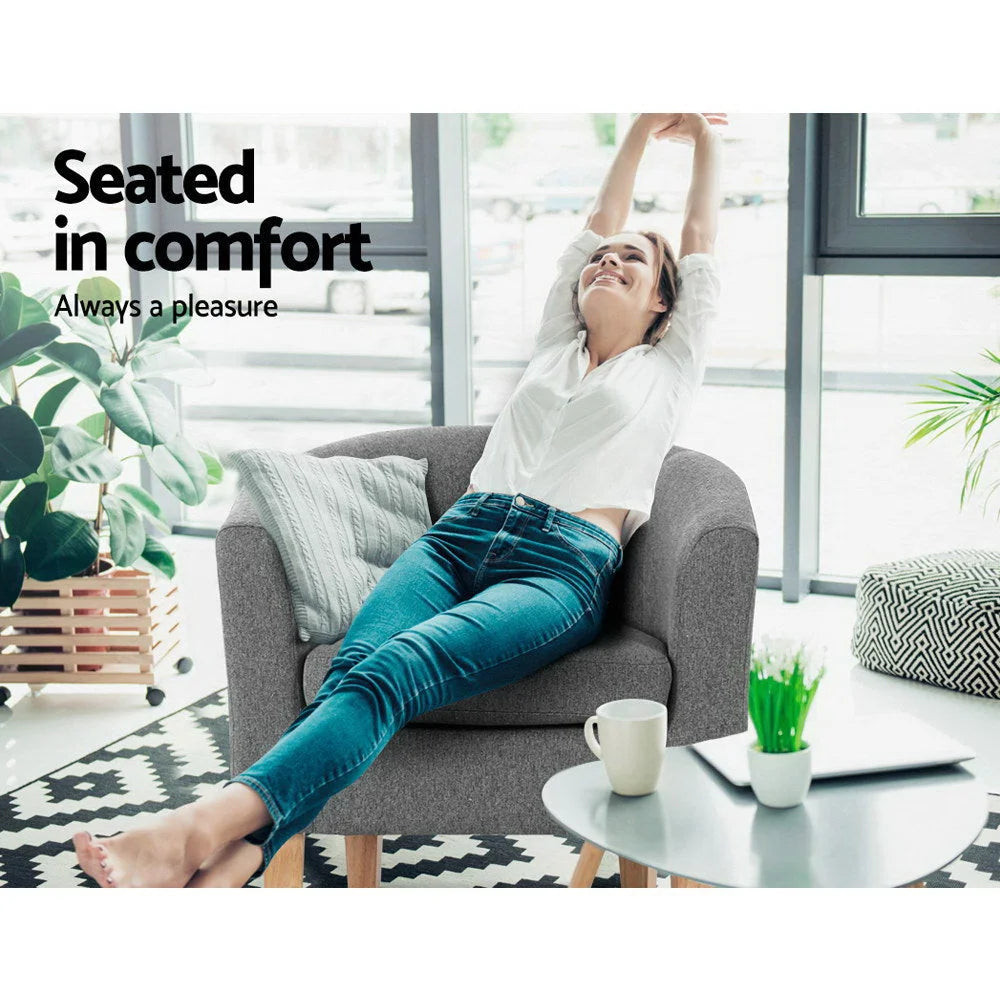 Abby Fabric Armchair, Grey