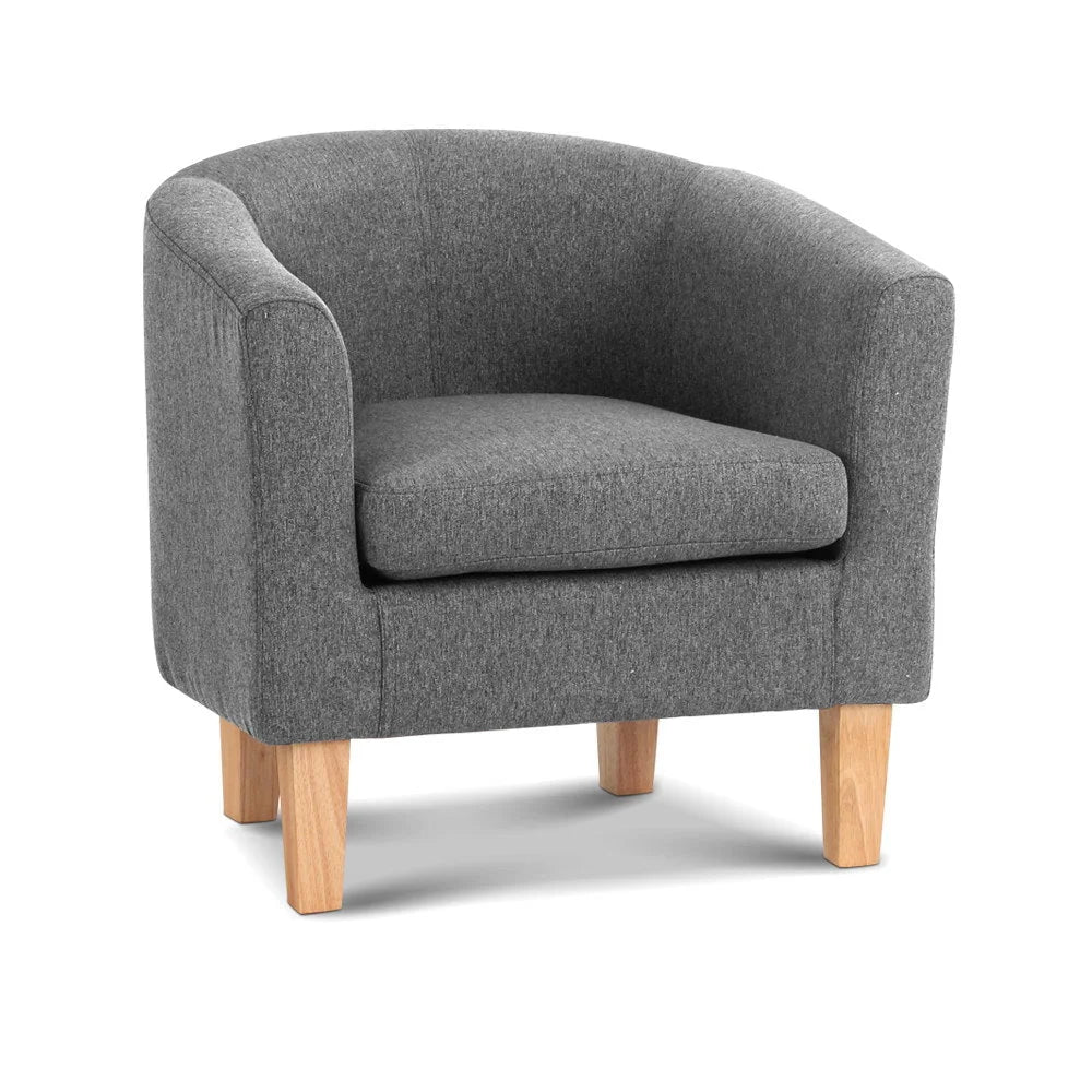 Abby Fabric Armchair, Grey