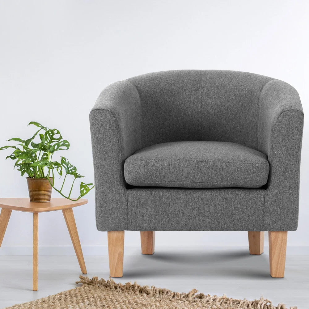 Abby Fabric Armchair, Grey