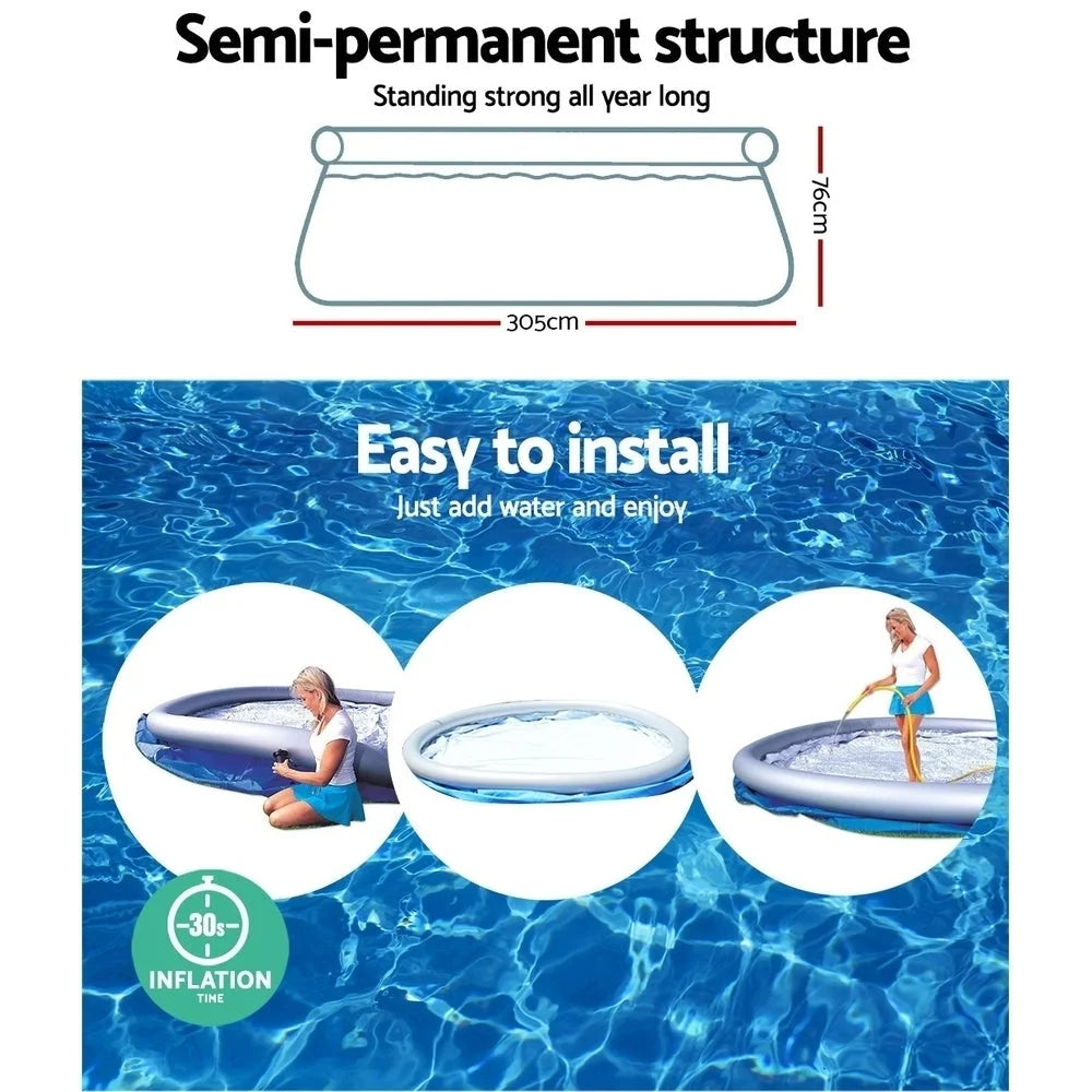 Above Ground Swimming Pool 305x76cm Fast Set Family Pool