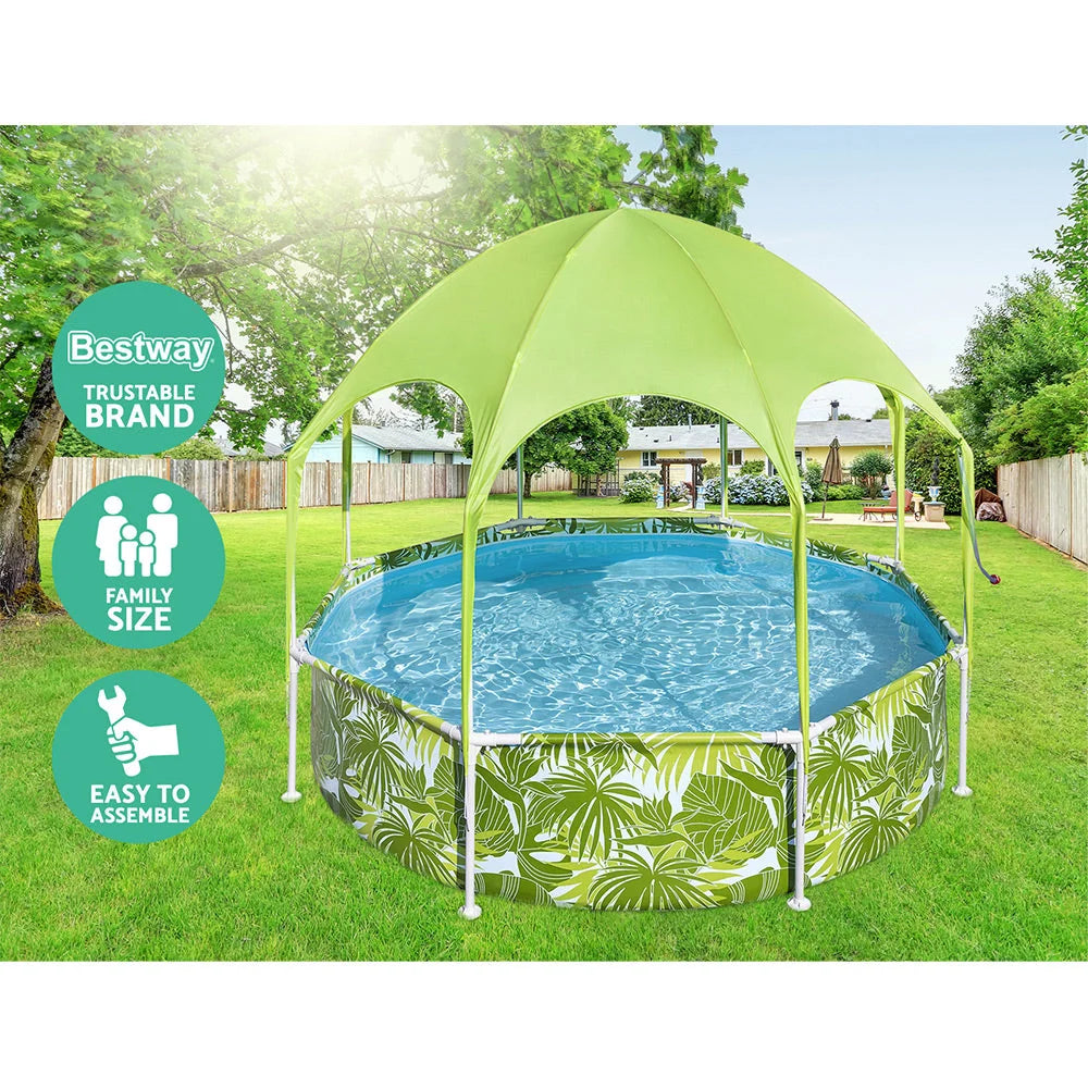 Above Ground Swimming Pool with Mist Shade - Pool &