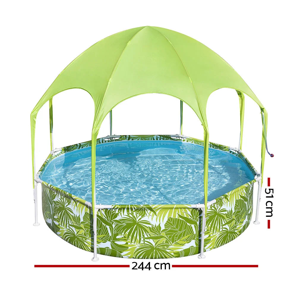 Above Ground Swimming Pool with Mist Shade - Pool &
