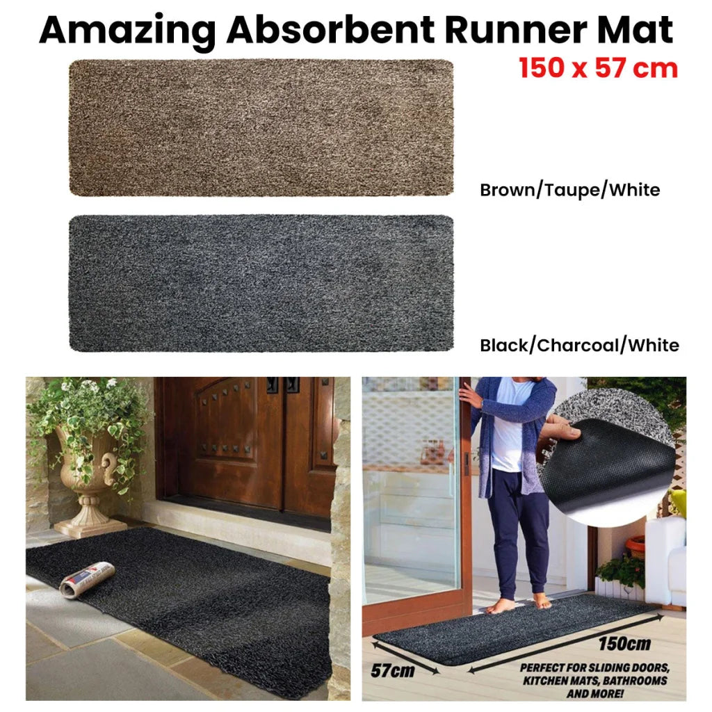 Absorbent Runner Mat Amazing Brown/Taupe/White
