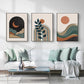Abstract Dark Green Wall Art - 3 Sets Black Frame Canvas