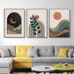 Abstract Dark Green Wall Art - 3 Sets Black Frame Canvas