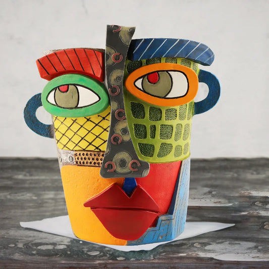 Abstract Face Planter Pot Artistic Resin