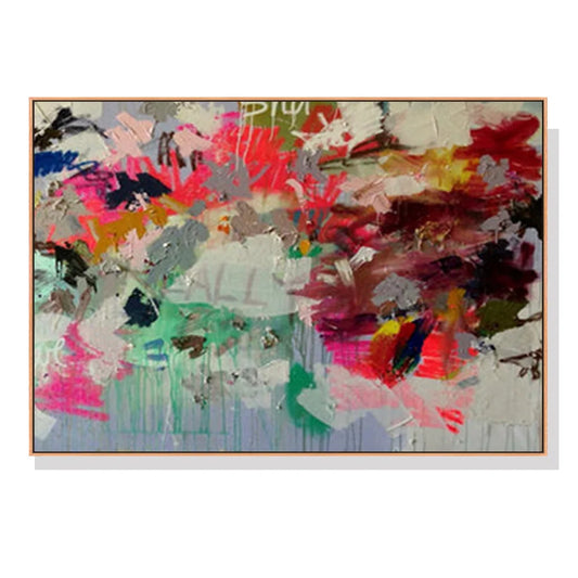 Abstract Free Flow Wall Art Canvas 100cmx150cm Wood Frame