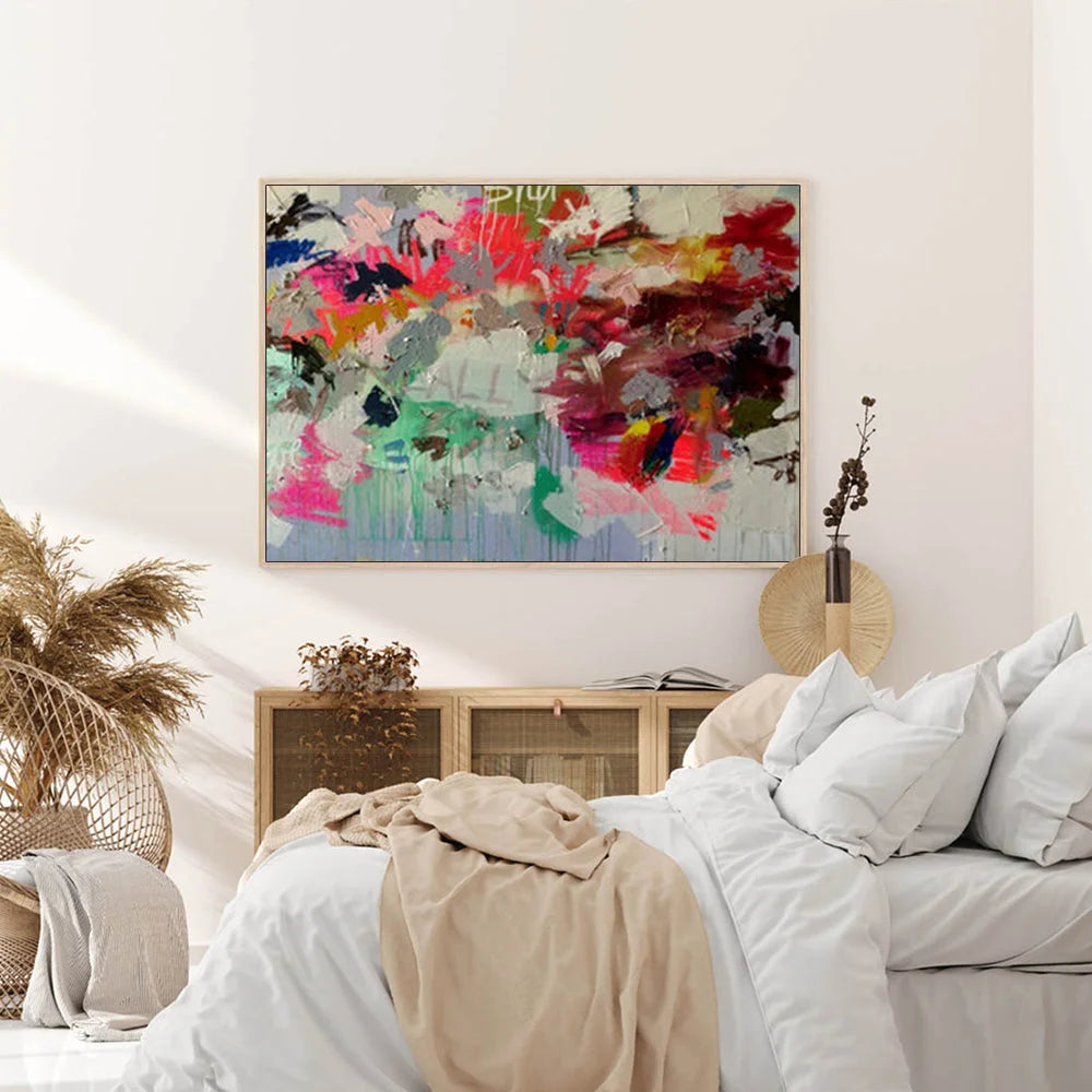 Abstract Free Flow Wall Art Canvas 40cmx60cm Wood Frame