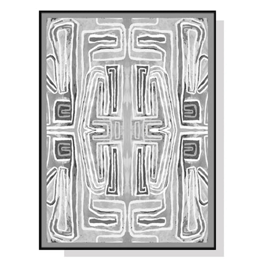 Abstract Mountain Wall Art Canvas 90cmx135cm Black Frame
