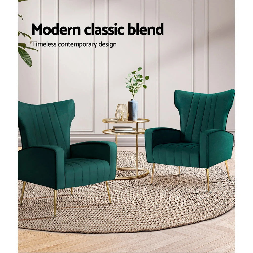 Chair with accent armchair lounge velvet sofa