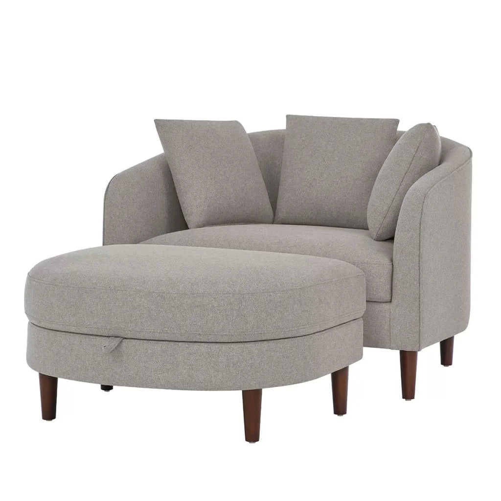 Accent Chair with Storage Ottoman - Furniture > Bar Stools