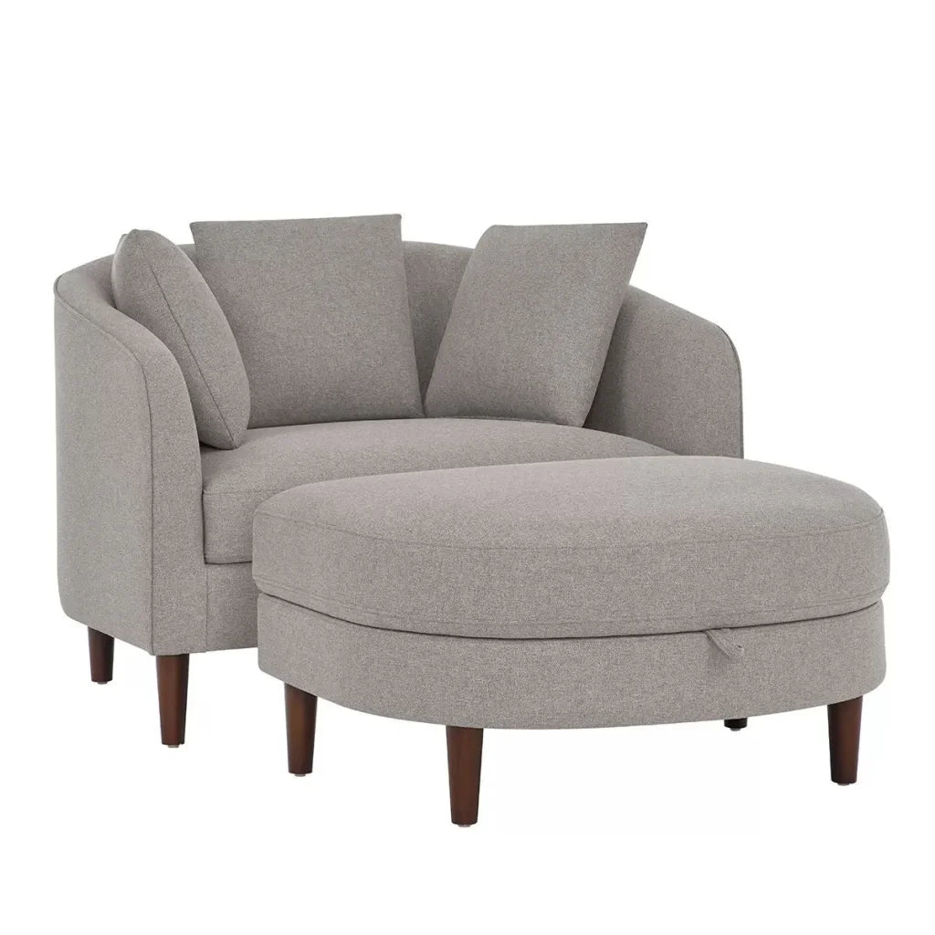 Accent Chair with Storage Ottoman - Furniture > Bar Stools