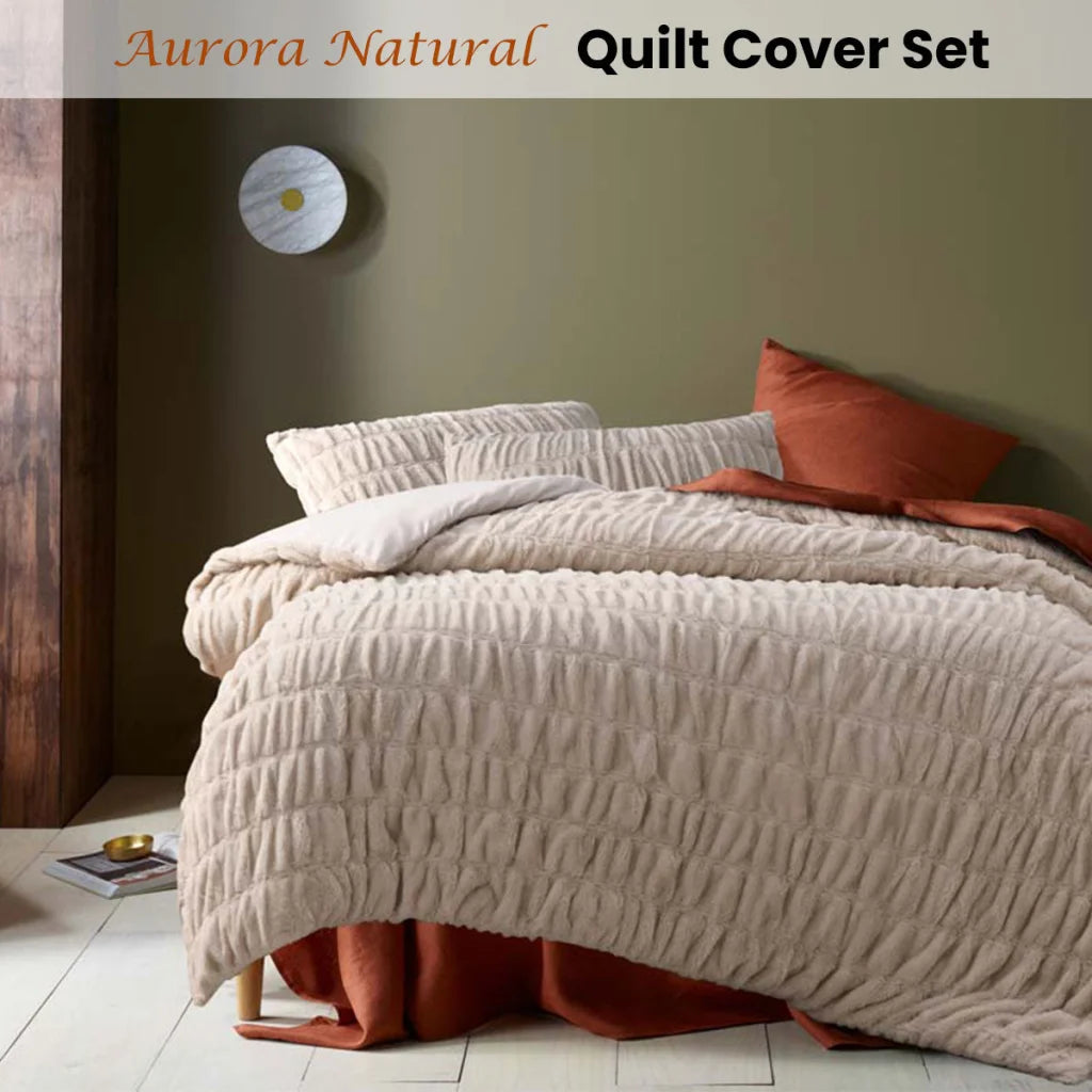 Accessorize Aurora Natural Quilt Cover Set - King - Home &