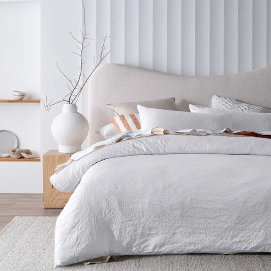Accessorize Elma White Jacquard Quilt Cover Set - Queen