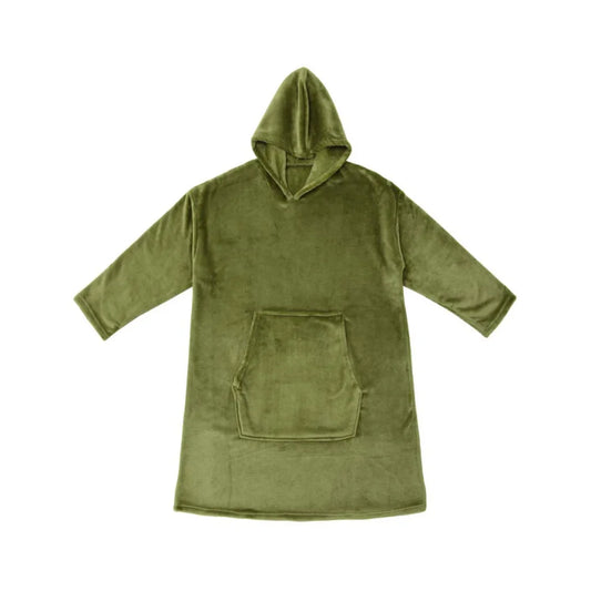 Accessorize Moss Green Super Soft Hooded Blanket Extra