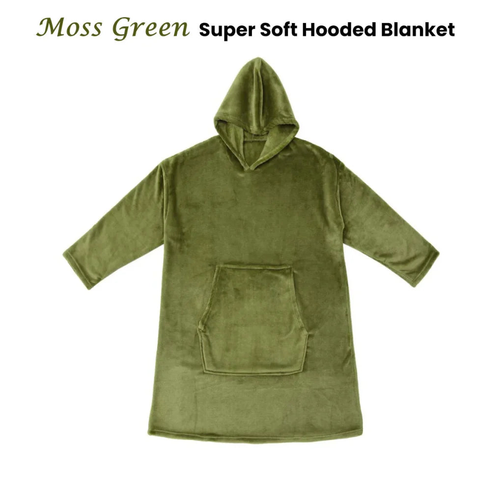 Accessorize Moss Green Super Soft Hooded Blanket