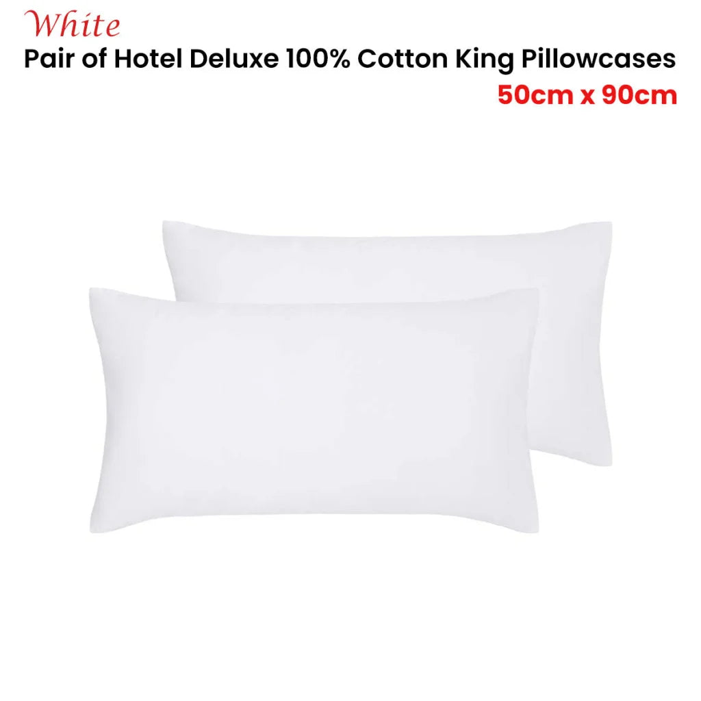 Accessorize Pillowcases Hotel Deluxe Cotton King Size Pair