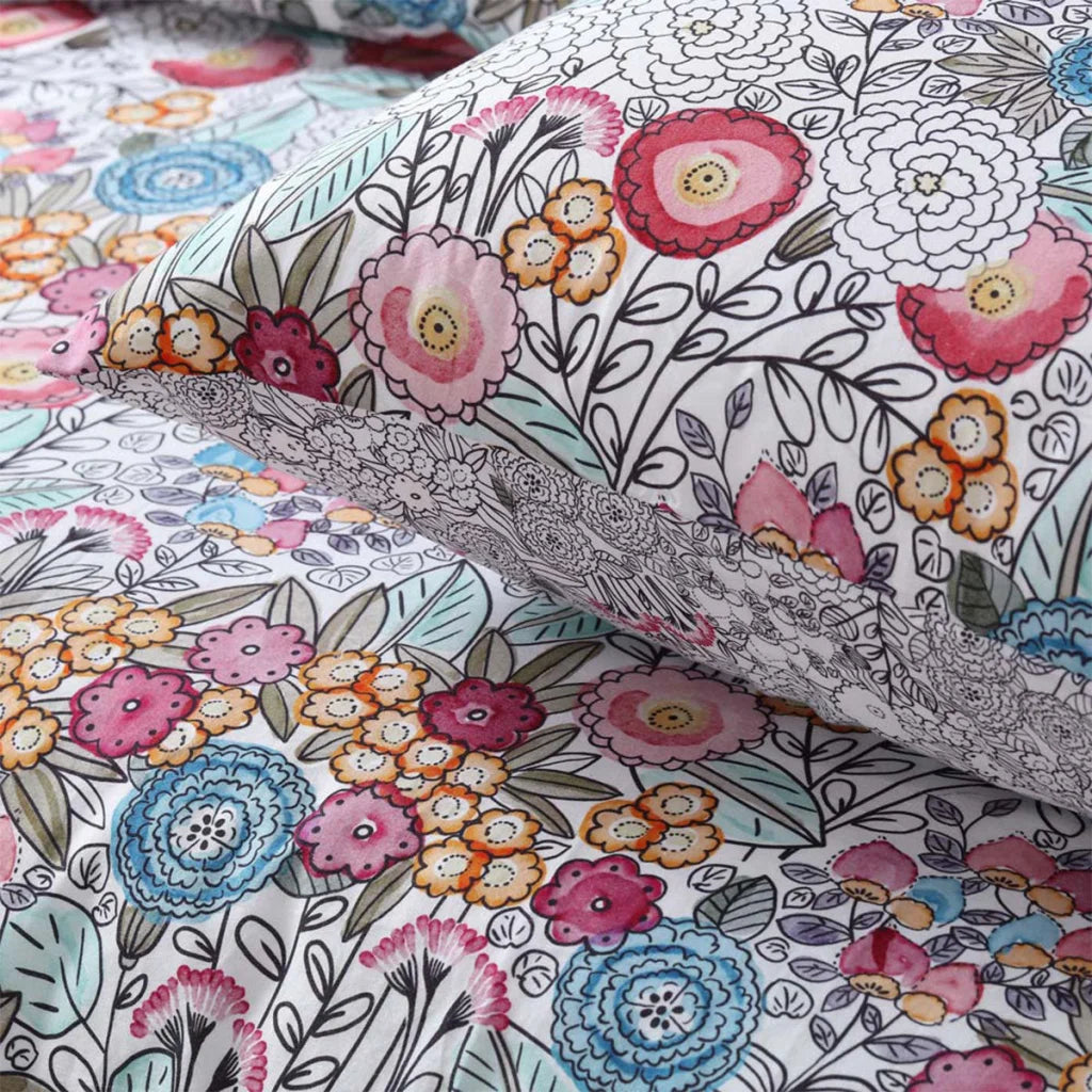 Accessorize Quilt Cover Set Amara Washed Cotton Printed