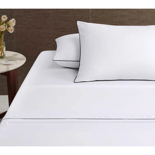 Accessorize Sheet Set Hotel Deluxe Cotton White/Black Piped Super King