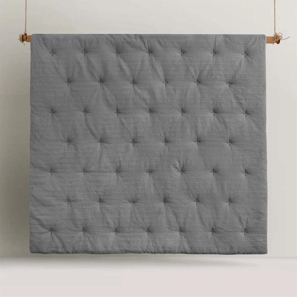 Accessorize Waffle Dark Grey 3-Piece Comforter Set - King