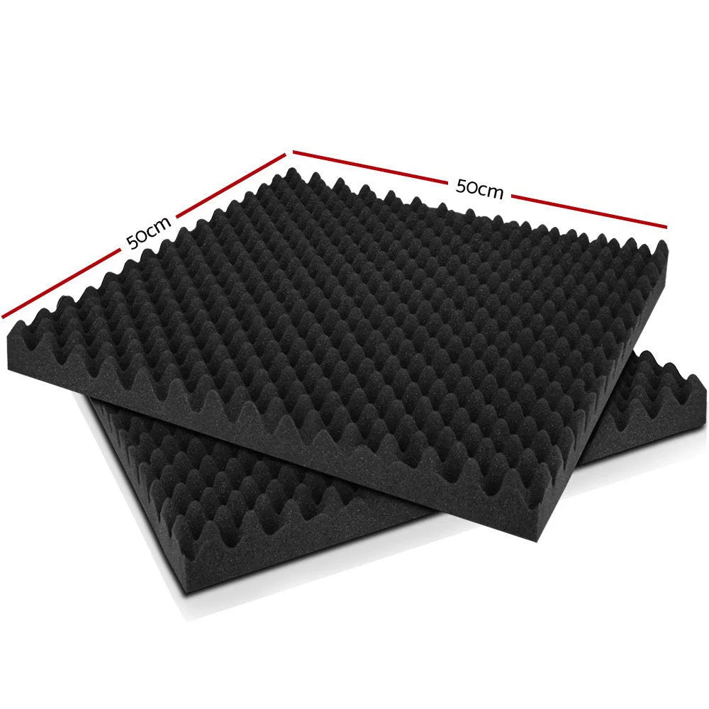 Acoustic Foam Panels 40pcs 50cm with Sound Absorption Black Eggshell