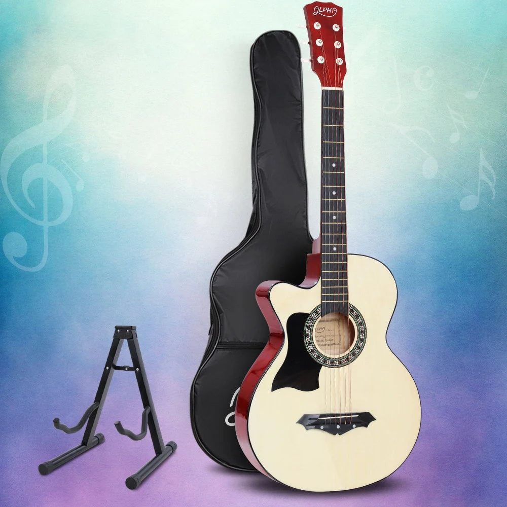 Acoustic Guitar ALPHA 38 Inch Wooden Left handed