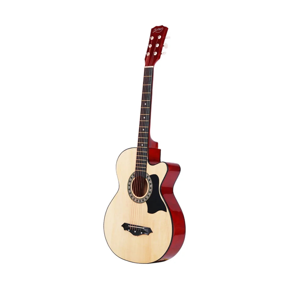 Acoustic Guitar ALPHA 38 Inch Wooden Natural Wood - Musical