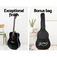 Acoustic Guitar ALPHA 41 Inch Wooden Black - Musical
