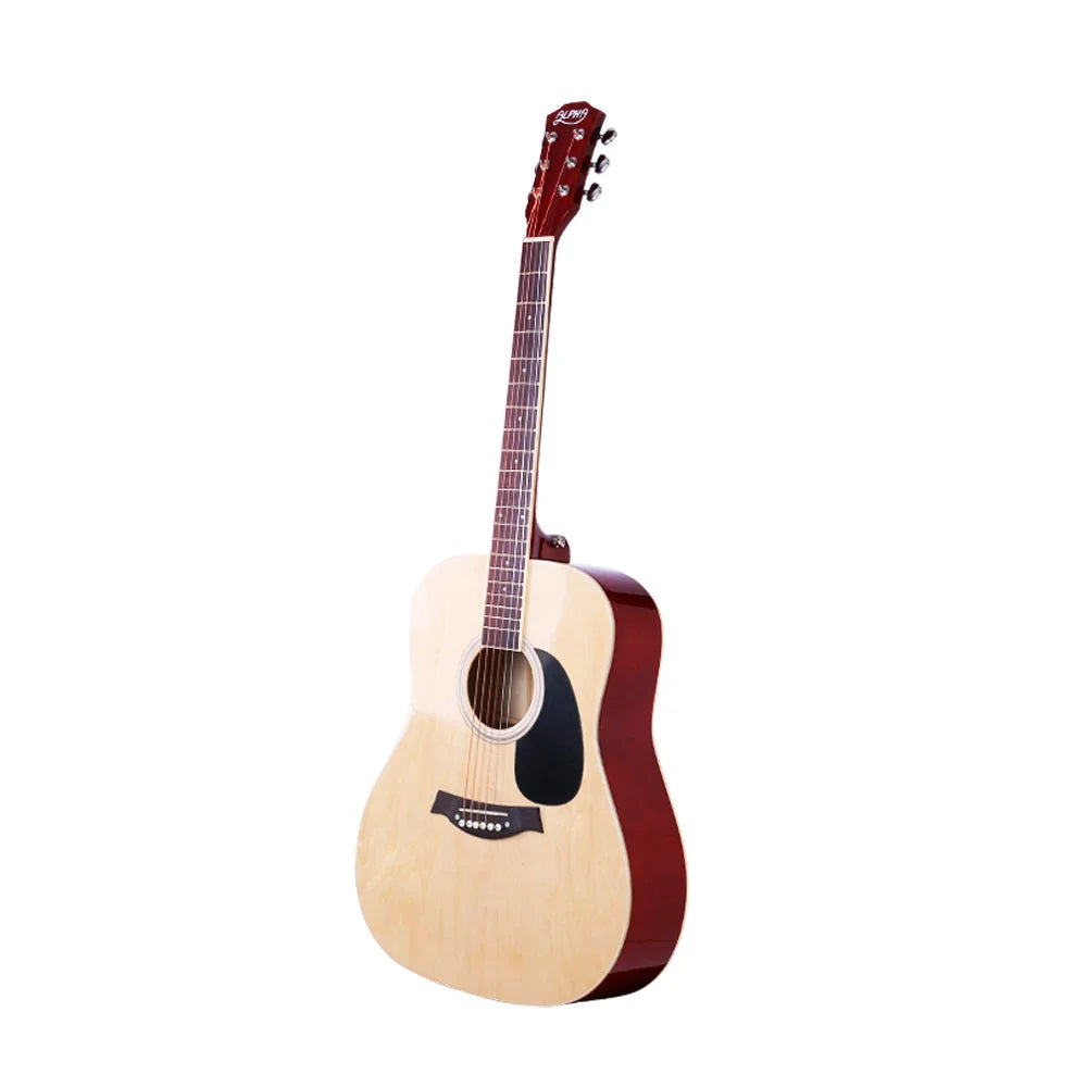 Acoustic Guitar ALPHA 41 Inch Wooden Natural Wood - Musical