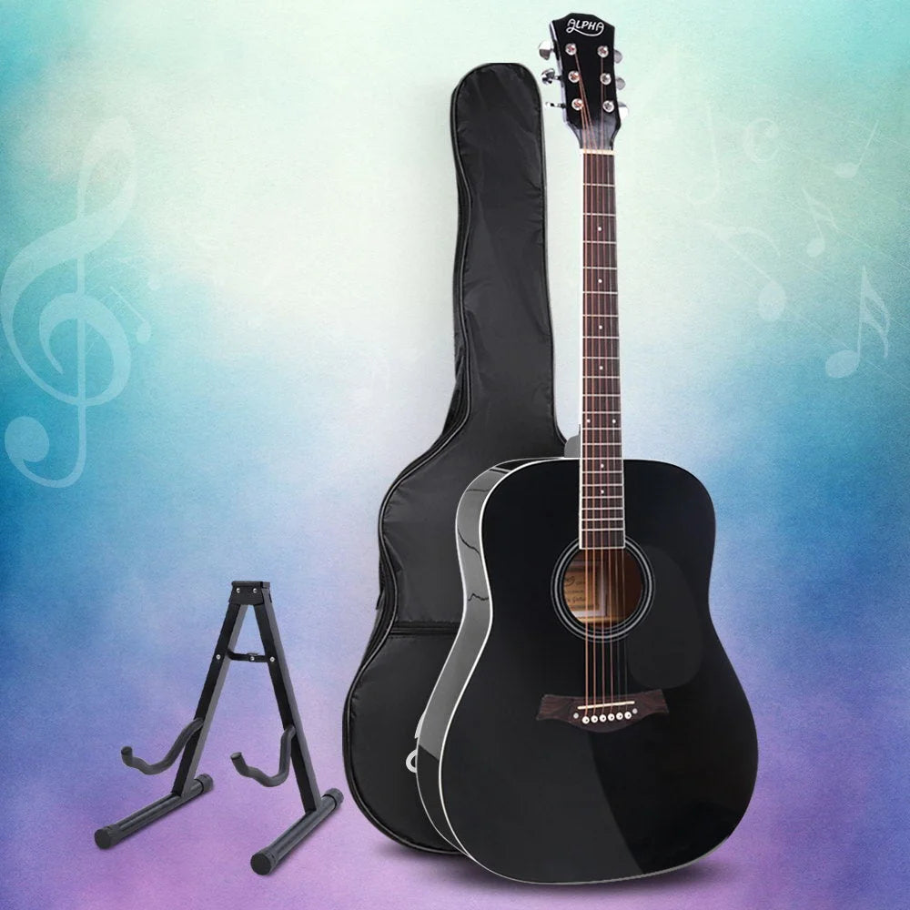 Acoustic Guitar ALPHA 41 Inch Wooden with Accessories set