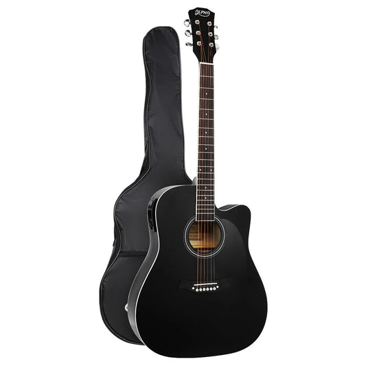 Acoustic Guitar Wooden Classical Full Size EQ Bass Black