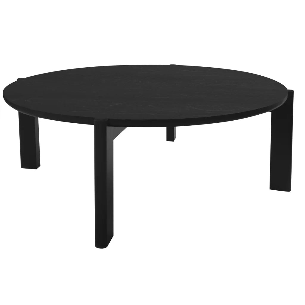 Adelle Round Coffee Table (Black) - Furniture > Living Room