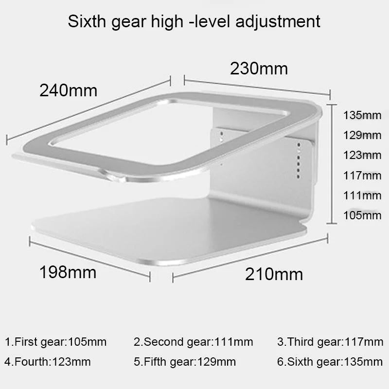 Adjustable Aluminum Laptop Stand - 360 Rotation Ergonomic
