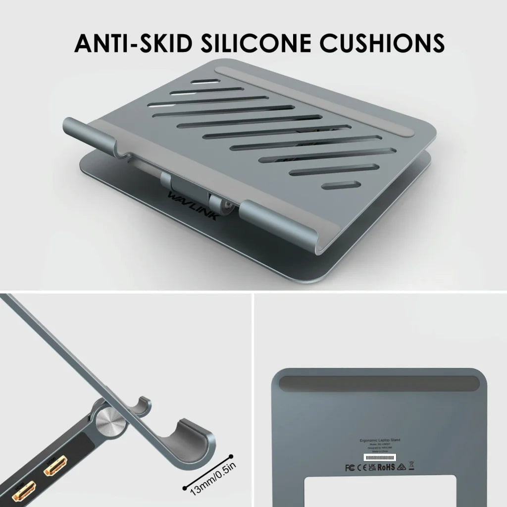 Adjustable Aluminum Laptop Stand with Type-c Docking