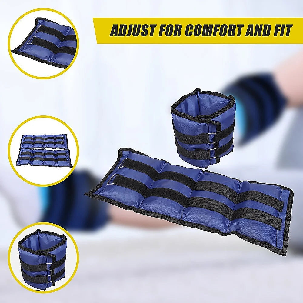 Adjustable Ankle/Wrist Weight Straps 5KG - Fitness