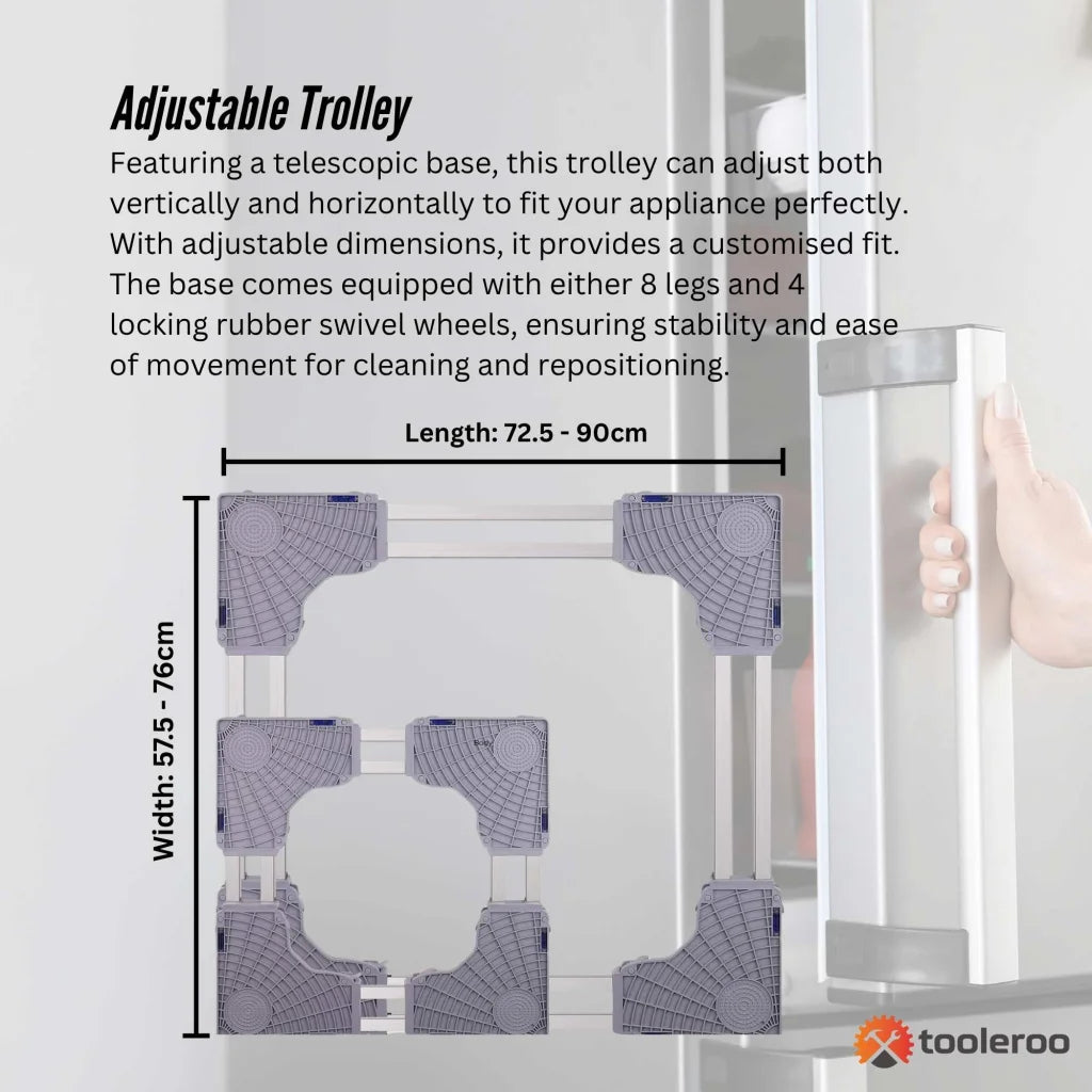 Adjustable Appliance Base Stand - Lock Wheel Trolley