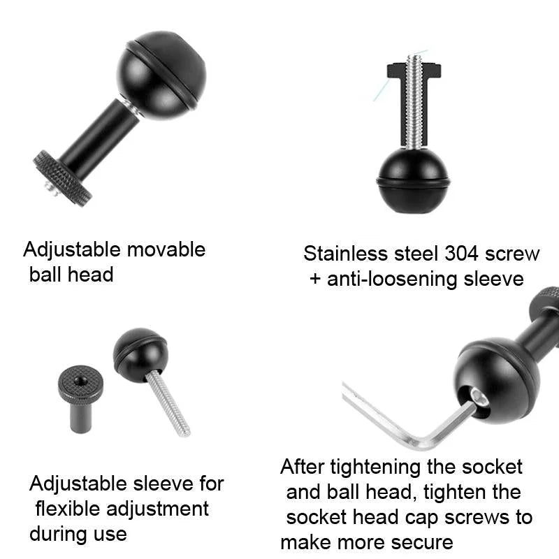 Adjustable Ball Head Adapter for Underwater Photography