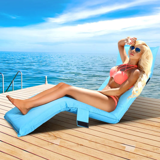 Adjustable Beach Sun Pool Lounger - Blue - Outdoor