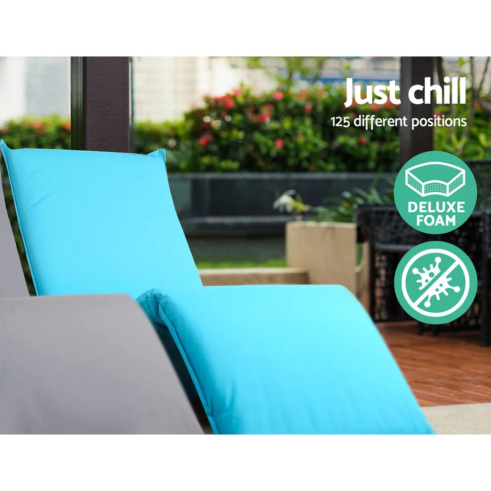 Blue adjustable beach sun with handles, panels and accessory pieces