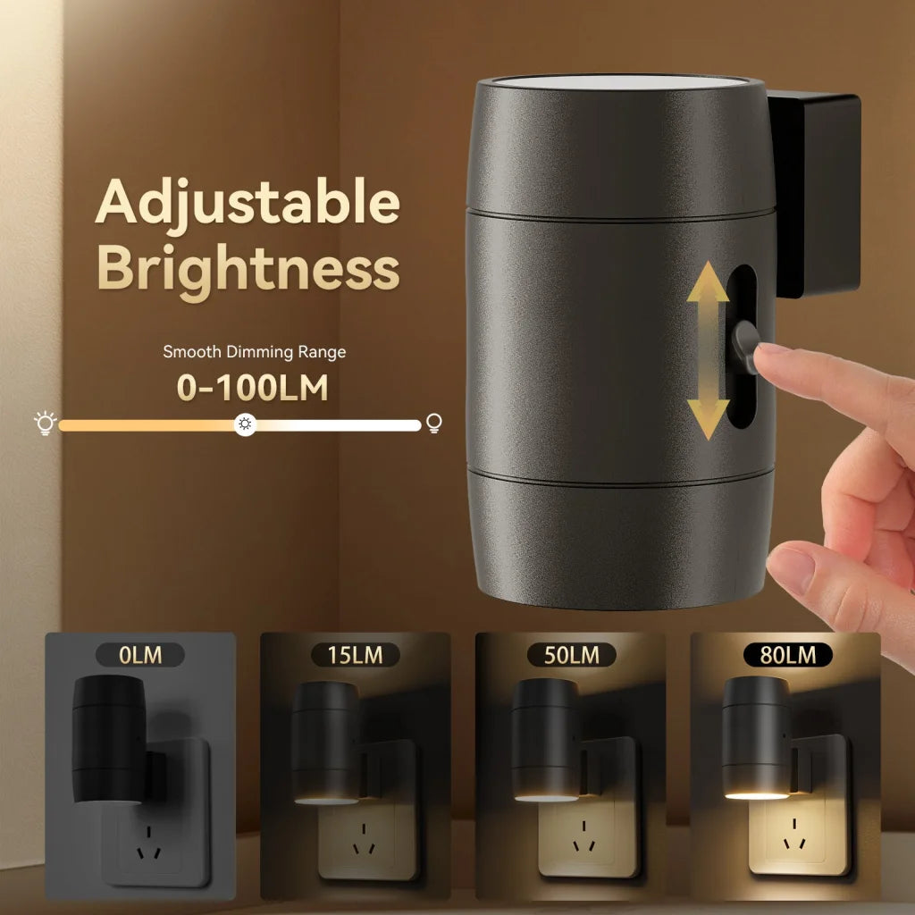 Adjustable Brightness Plug-In Night Light - Rotatable