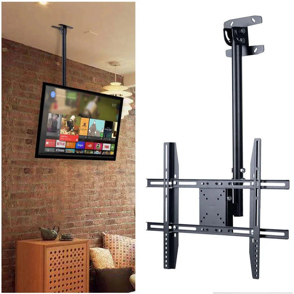 Adjustable ceiling TV with matching accessories and clear item layout
