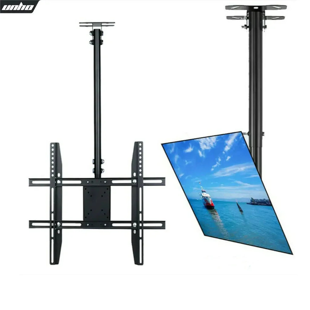 Adjustable ceiling TV with handles, panels and accessory pieces