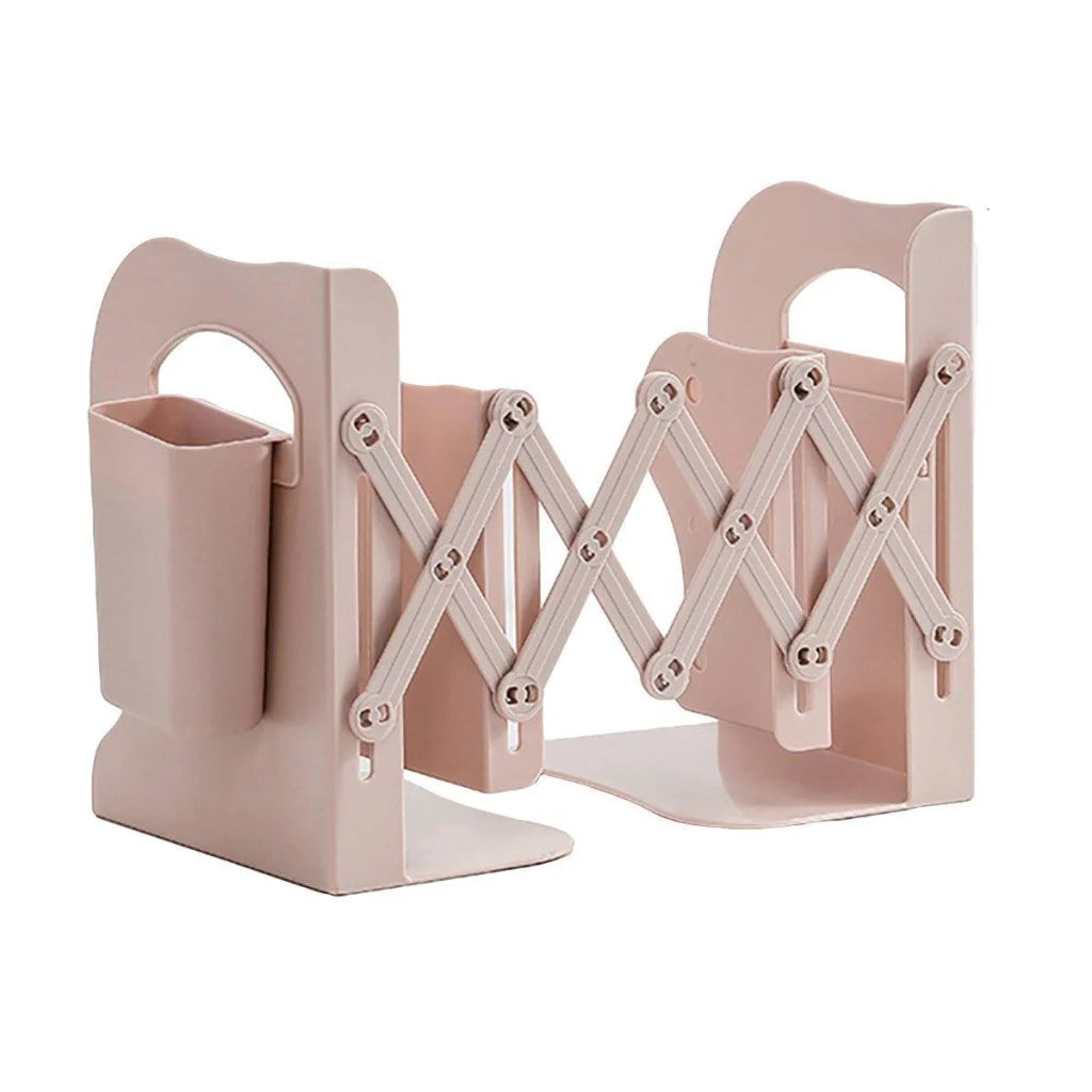 Adjustable Desktop Bookshelf Organizer With Pen Holder